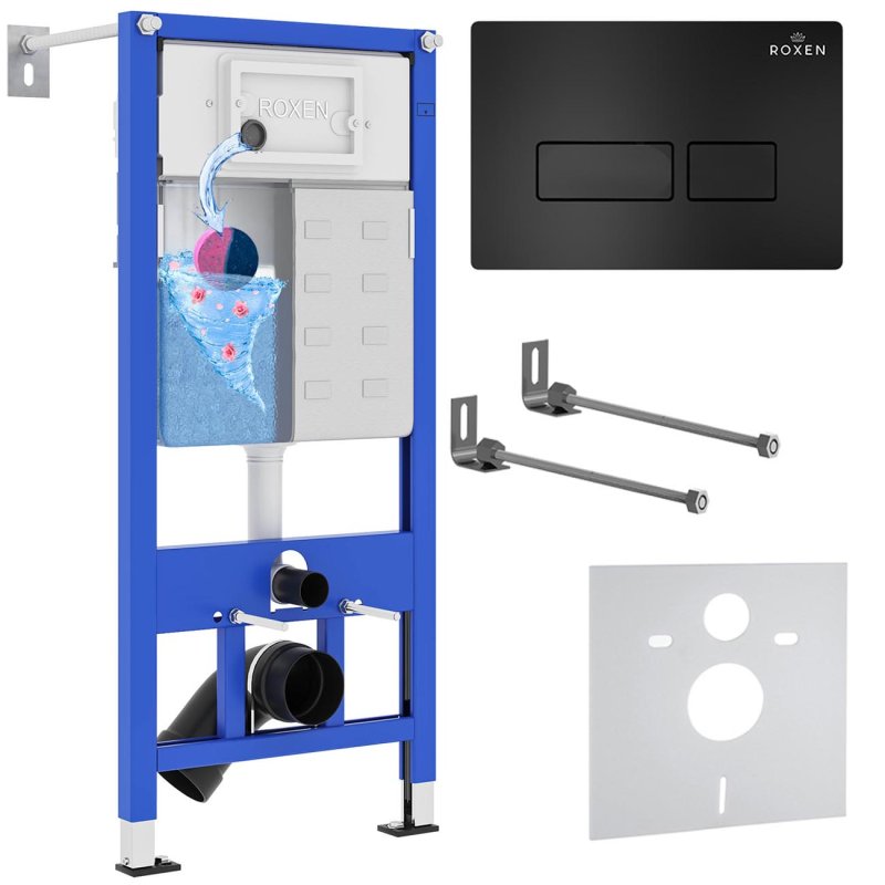 Инсталляция для подвесного унитаза 4 в 1 Roxen StounFix Dual Fresh 847702 с аромадозатором